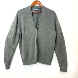 Oscar de la Renta Gray mens Cardigan Button Up Acrylic